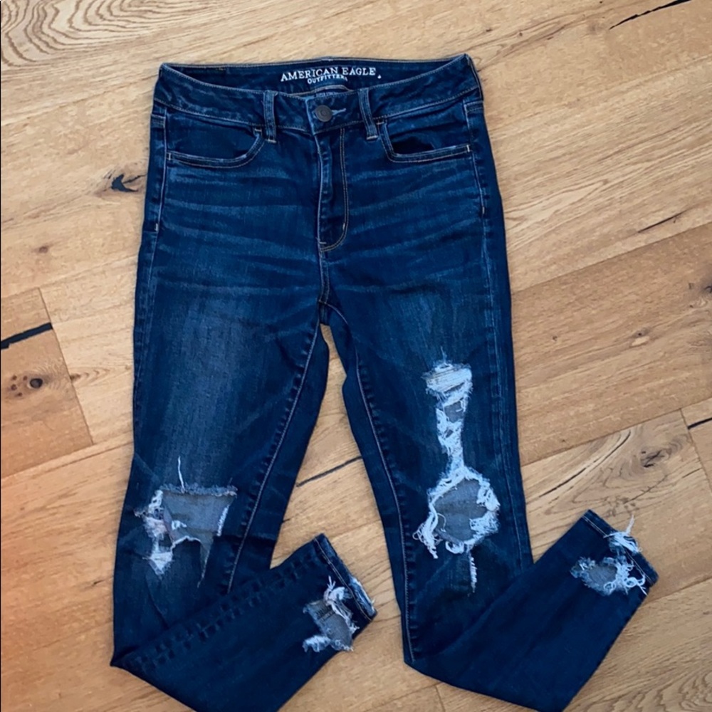 American Eagle High Waisted Ripped Jeans